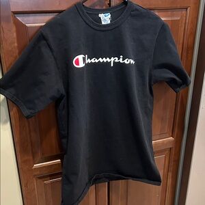 Champion Mens Black Tee with Logo